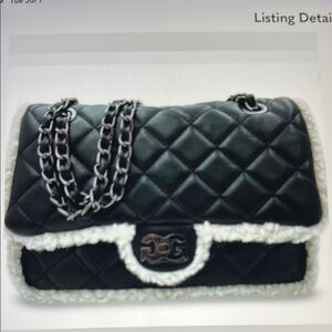 Gilda Paris Elegant Black Quilted Shoulder Bag with Chain. New retail $ 189